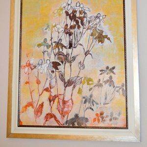 PRINT  IRISES  FRAMED  GOLDEN FRAME  48'' HEIGHT 36'' WIDTH   ESQUISITE DESIGN